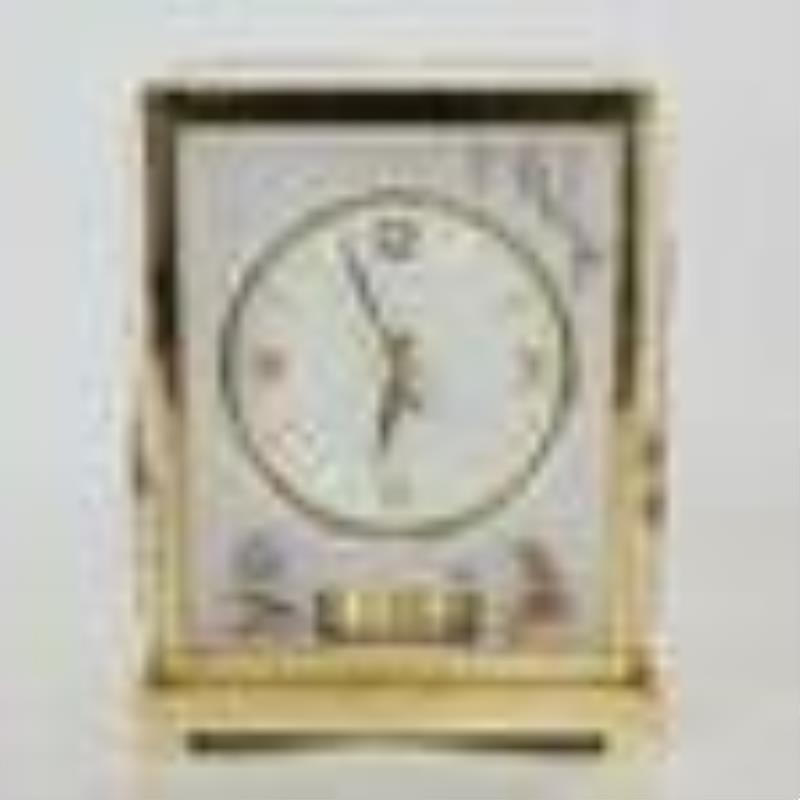 Le Coultre Chinoiserie Gilt Metal Mantel Clock