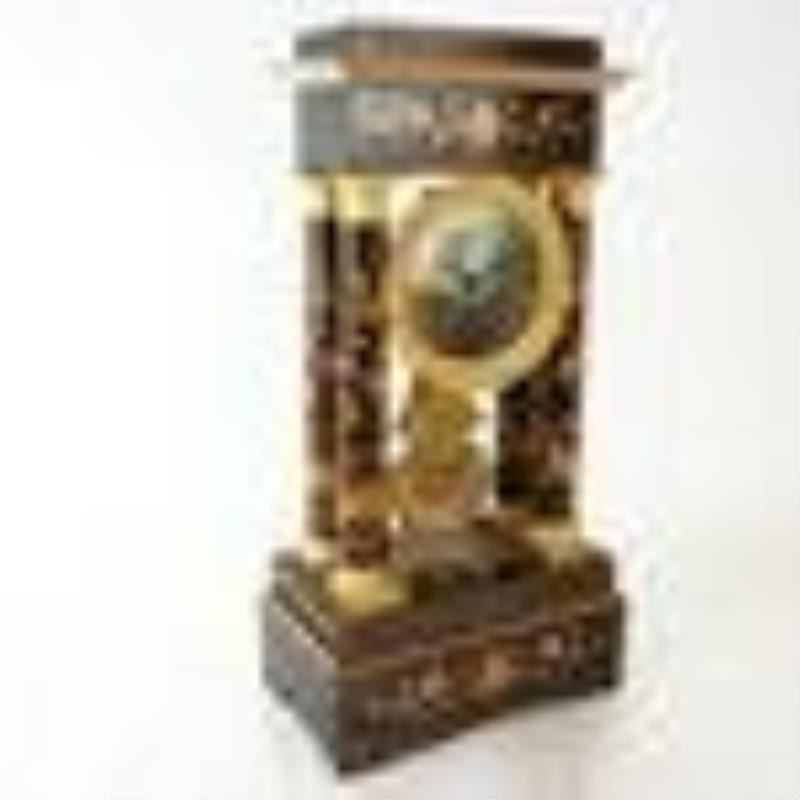 19th C. French Empire Portico Clock