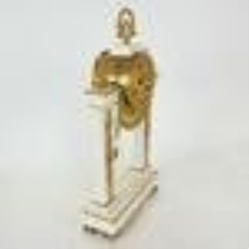 Empire Gilt Bronze & Marble Portico Clock