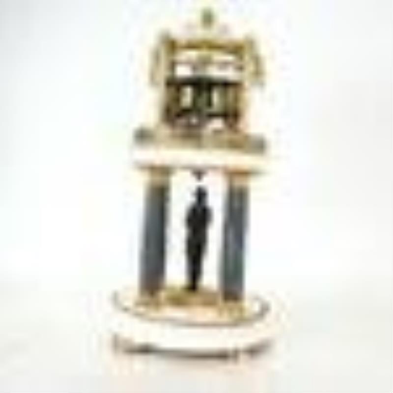 Neoclassical Gilt Bronze & Marble Annular Clock