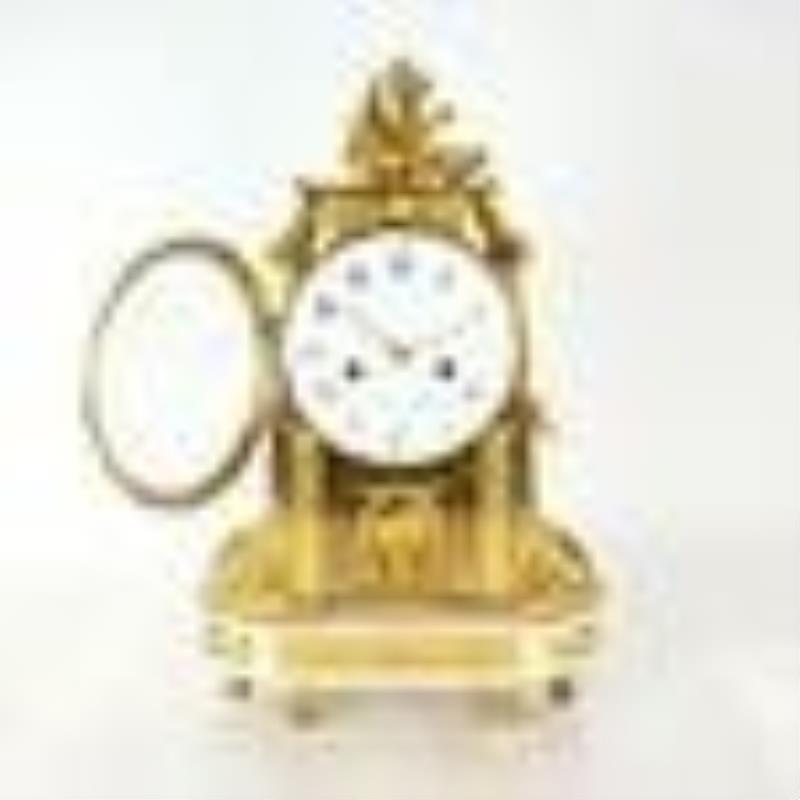 Louis XVI Gilt Bronze & Marble Mantel Clock
