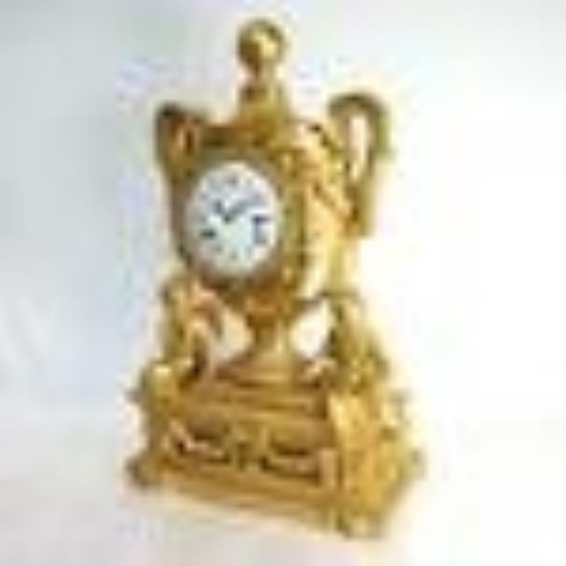 Monumental Louis XVI Gilt Bronze Clock