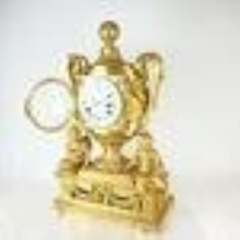 Monumental Louis XVI Gilt Bronze Clock