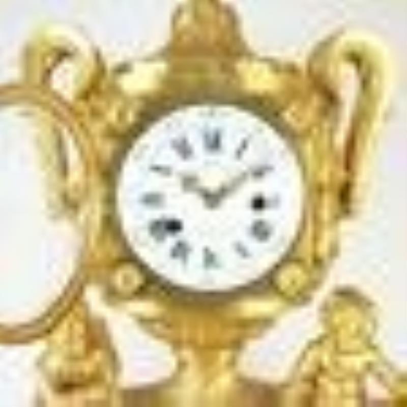 Monumental Louis XVI Gilt Bronze Clock