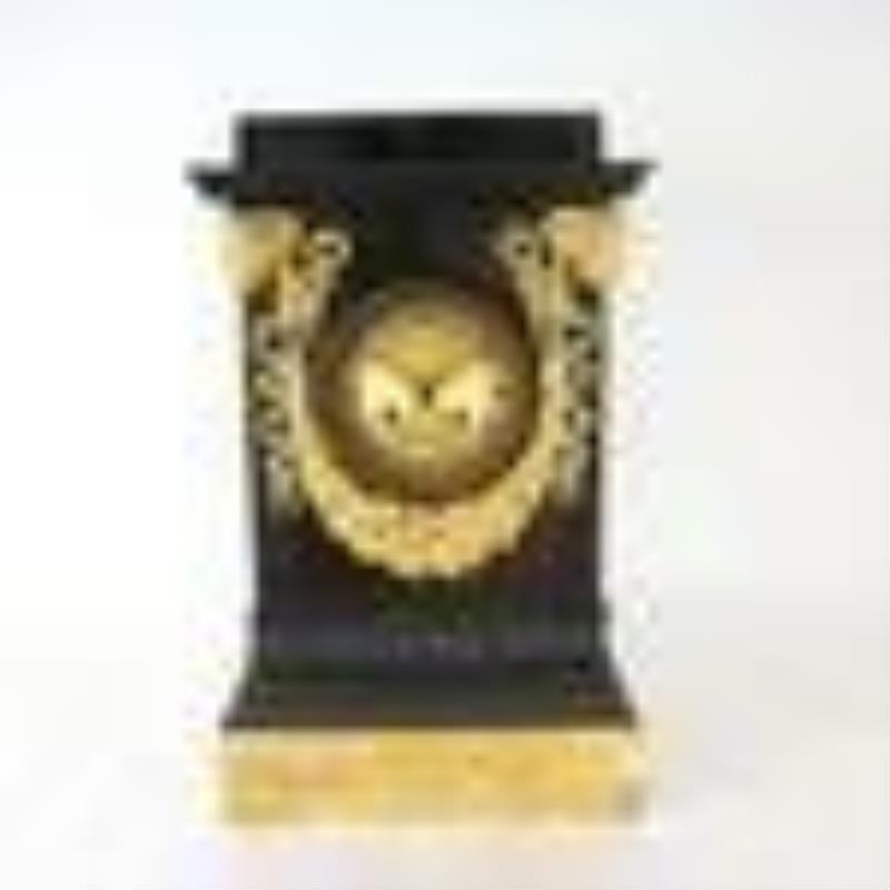 French Neoclassical Bronze & Marble Clock