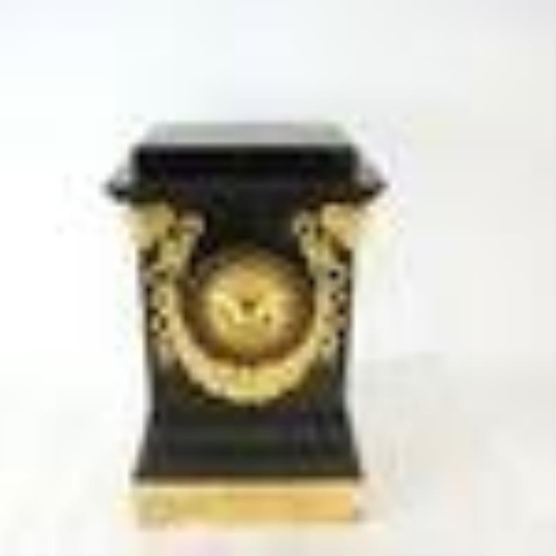 French Neoclassical Bronze & Marble Clock