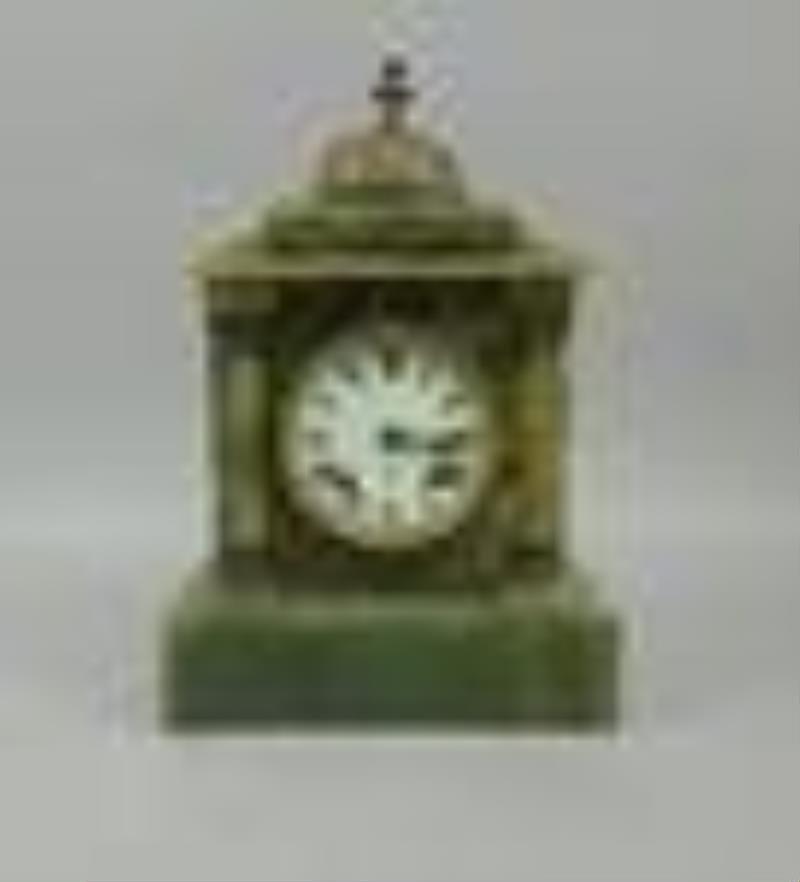 Ansonia Clock Co. Green Slate Mantel Clock.