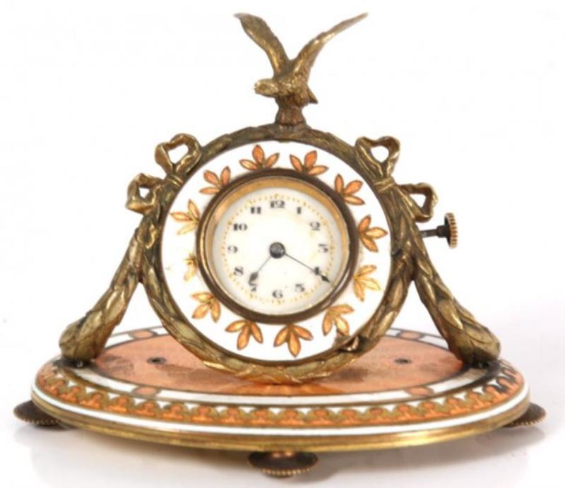 Guilloche Enamel Desk Clock