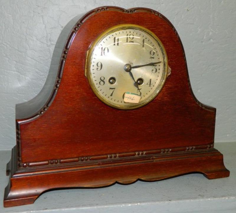 Continental mahogany 8 day shelf clock.