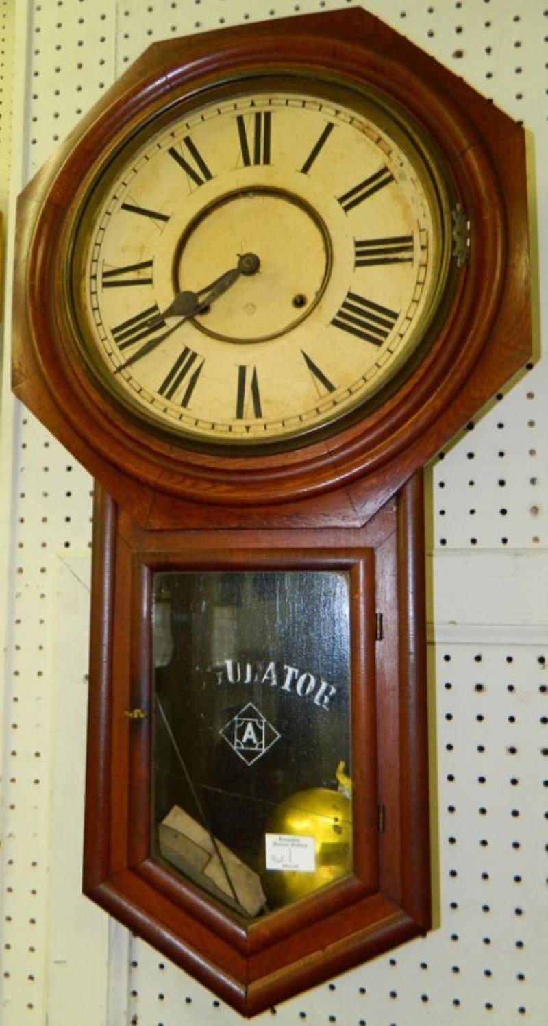 Walnut Victorian Regulator eight day clock.