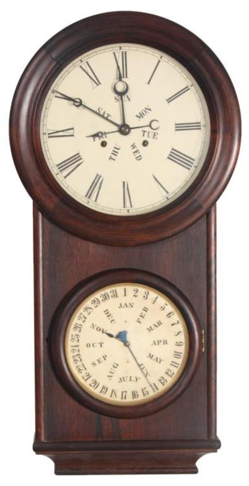 Carter & Lewis Double Dial Calendar Clock