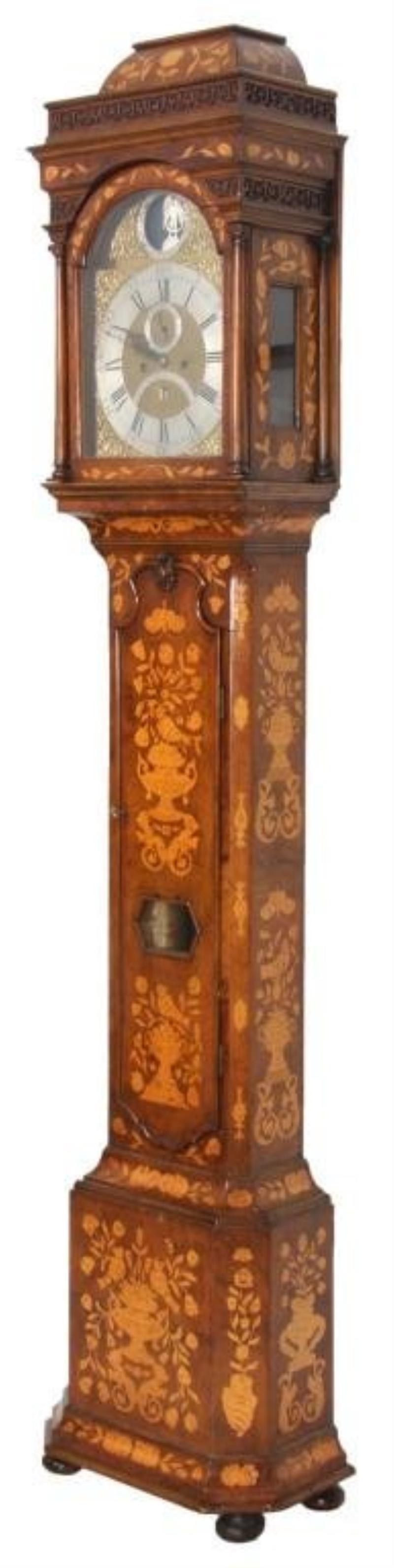 Pieter Van Eeden Dutch Inlaid Grandfather Clock