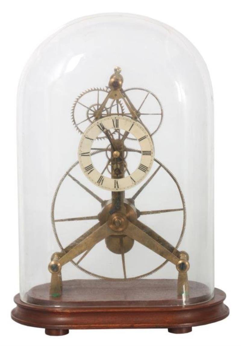 Brass Great Wheel Skeleton Clock