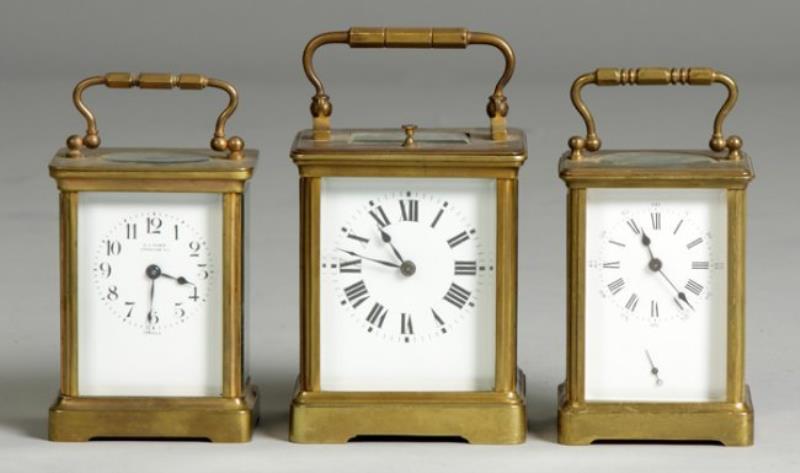 Three French Carriage Clocks