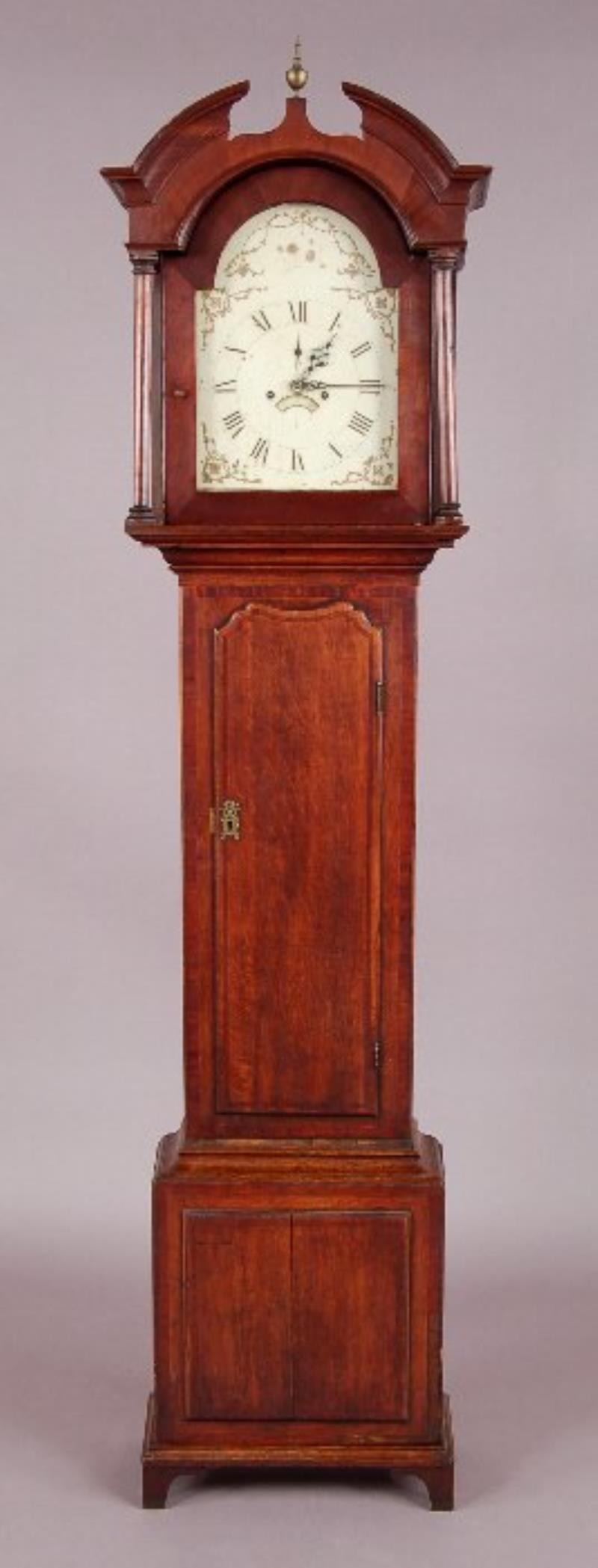 English oak Longcase clock with painted dial