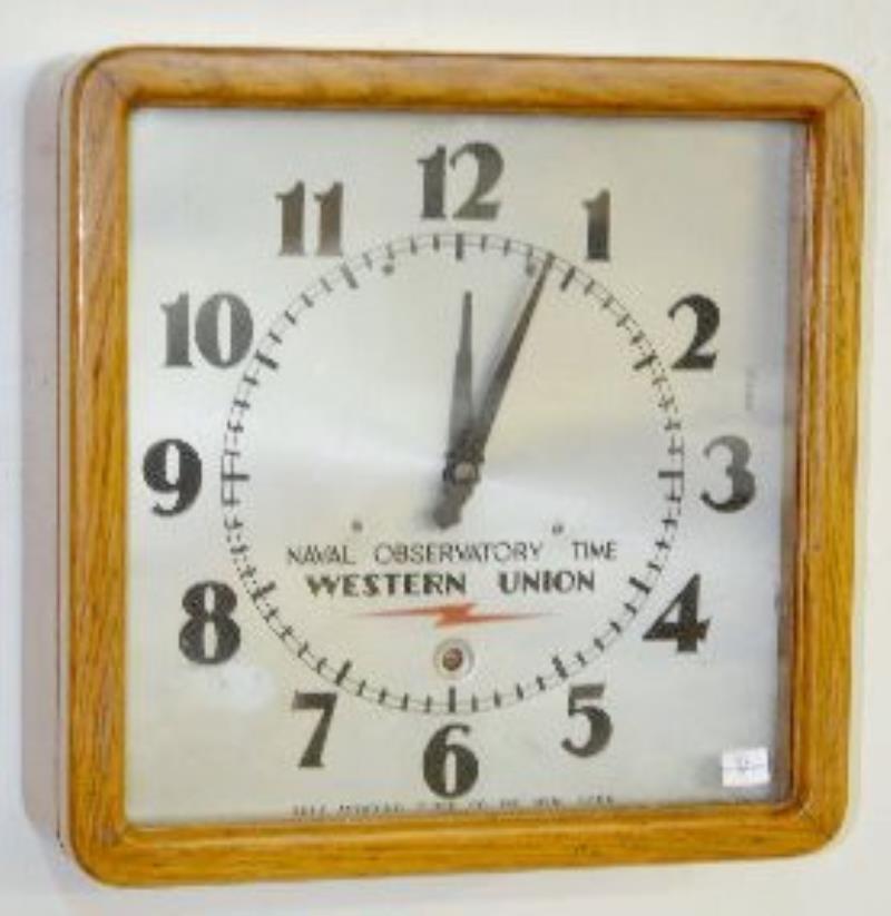Naval Observatory Time Western Union Wall Clock