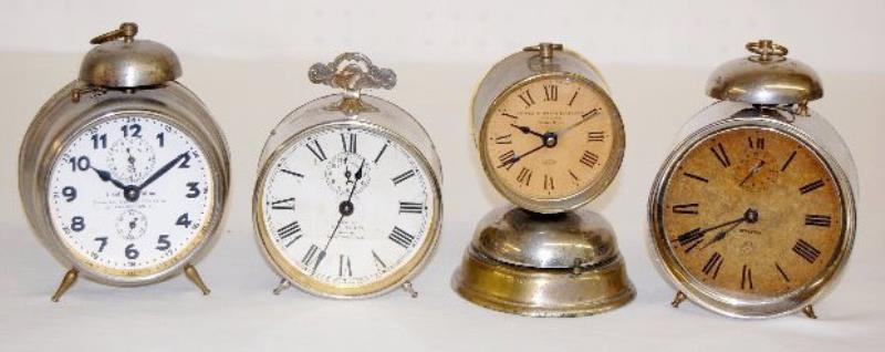 4 Alarm Clocks; Junghans, Parker, Waterbury +