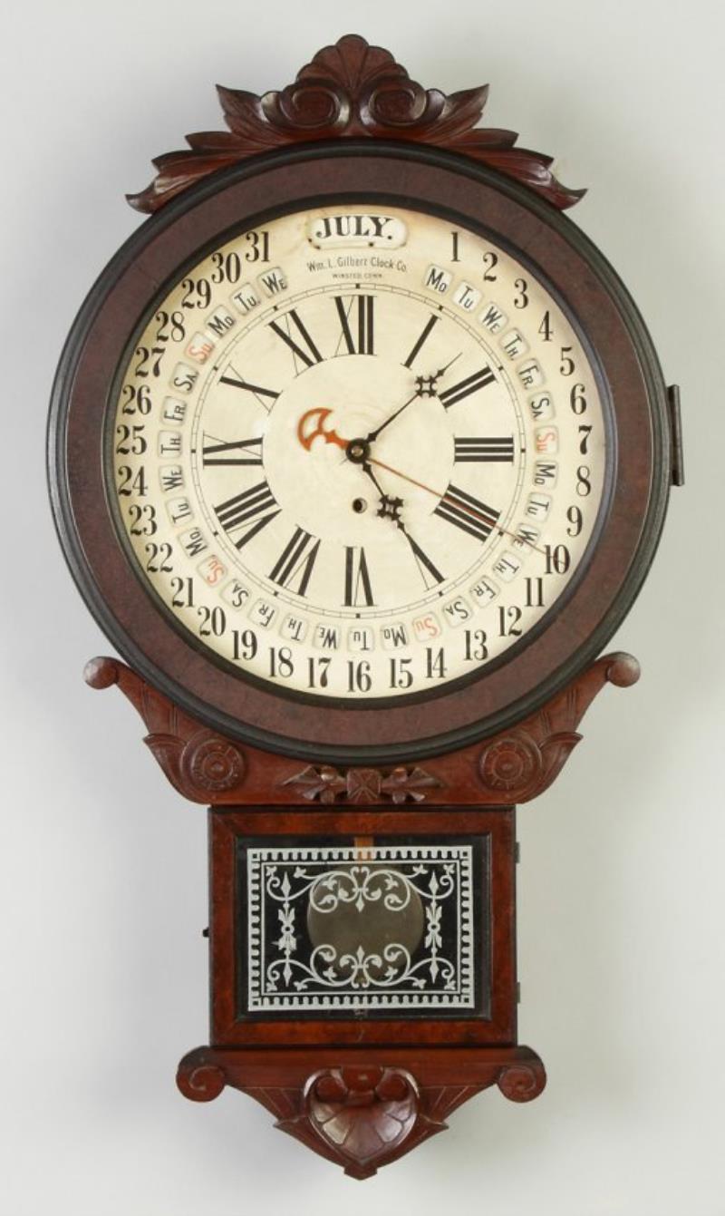 William Gilbert Office Drop Calendar Clock