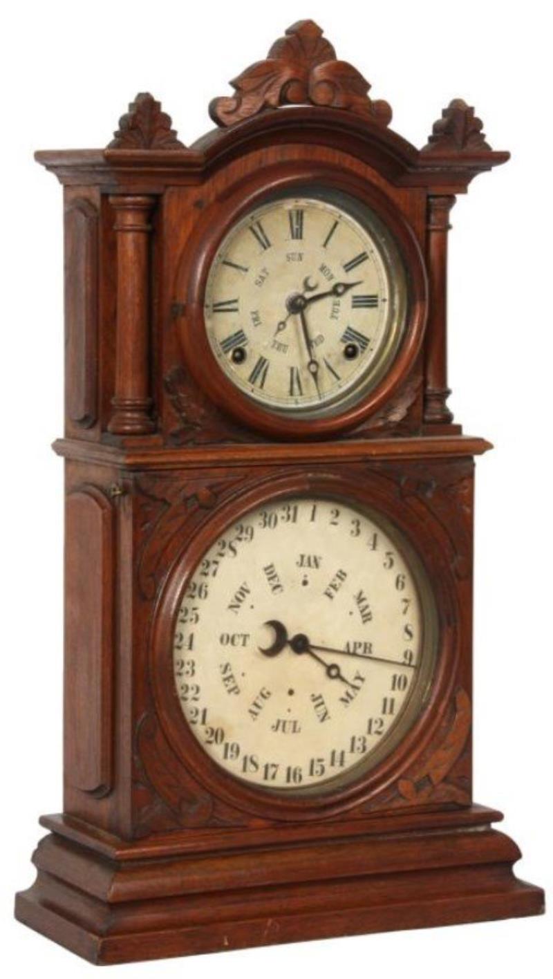 Ingraham Double Dial Calendar Clock