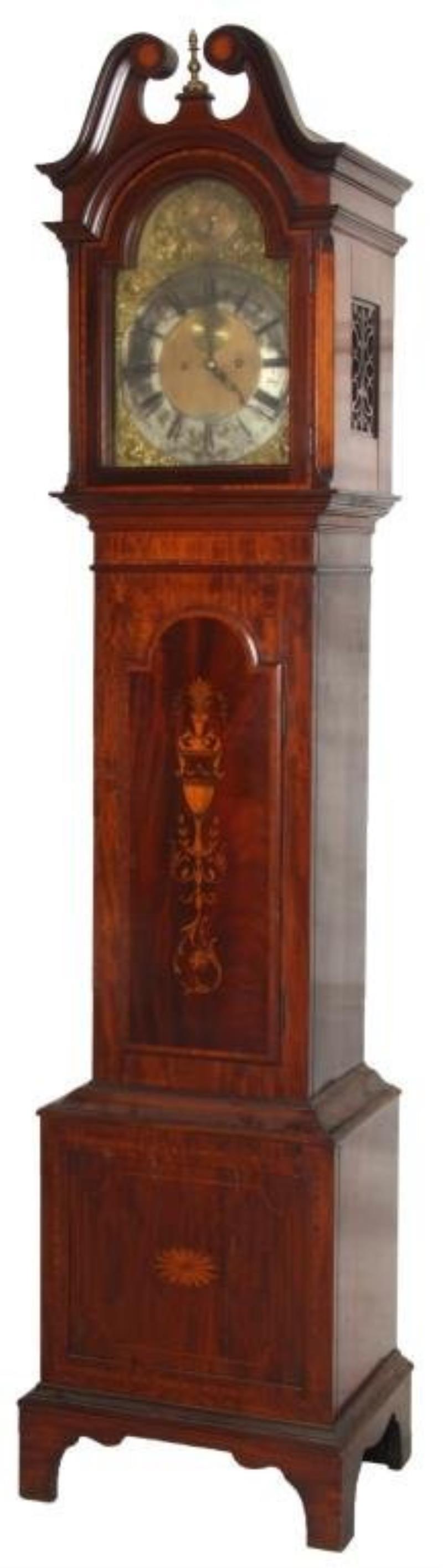 Mahogany Inlaid Grandfather Clock