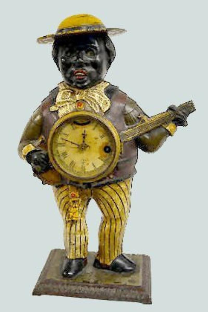 Cast Iron “Banjo Player” Blinking Eye Clock