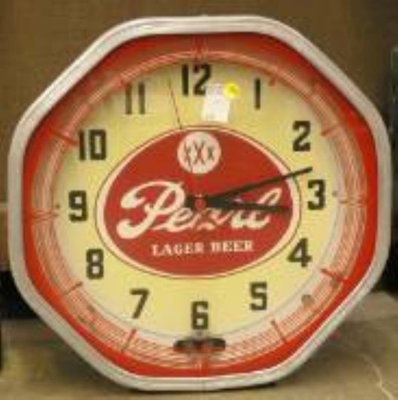 1960 Pearl Beer Neon Octagonal Clock