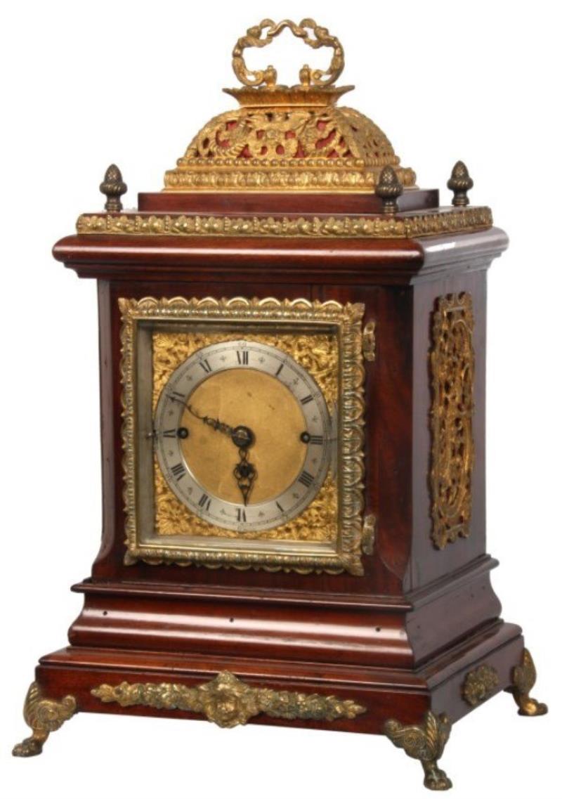 Mahogany & Bronze Fusee Bracket Clock