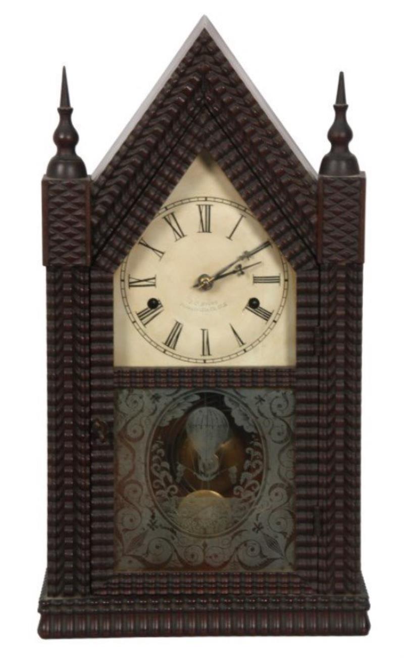 J.C. Brown Mini Ripple Front Steeple Clock