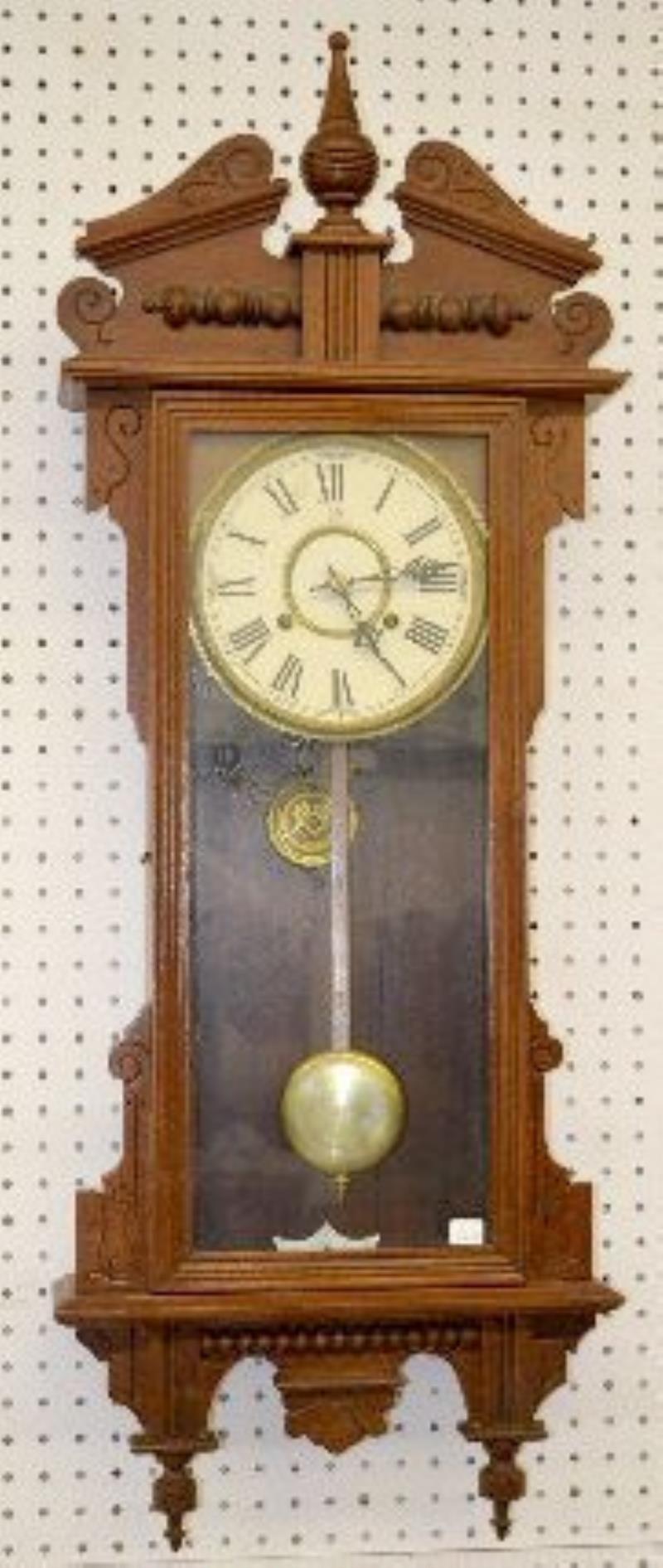 Waterbury “Eton” Oak Hanging Wall Clock