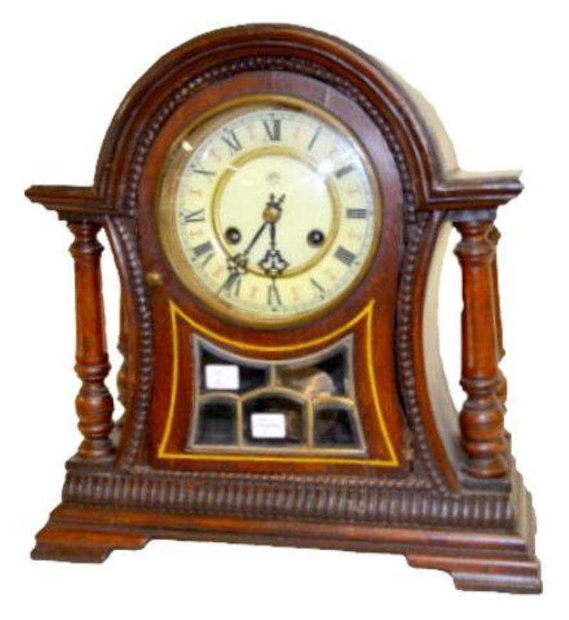 Junghans Leaded Glass Mantel Clock