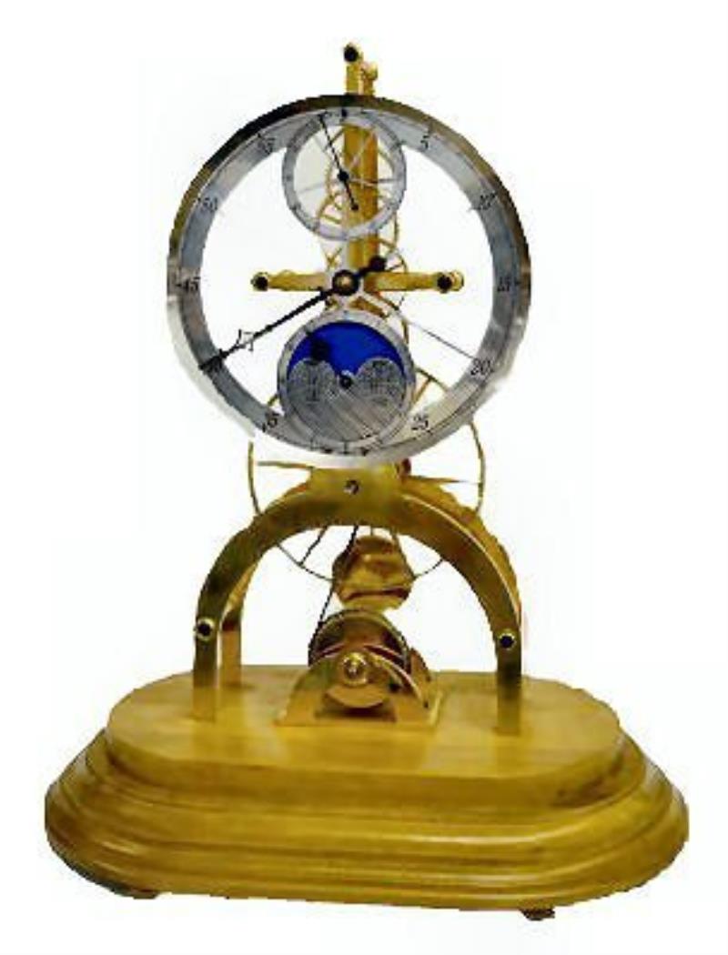 Contemporary Skeleton Clock W/Moon Phase