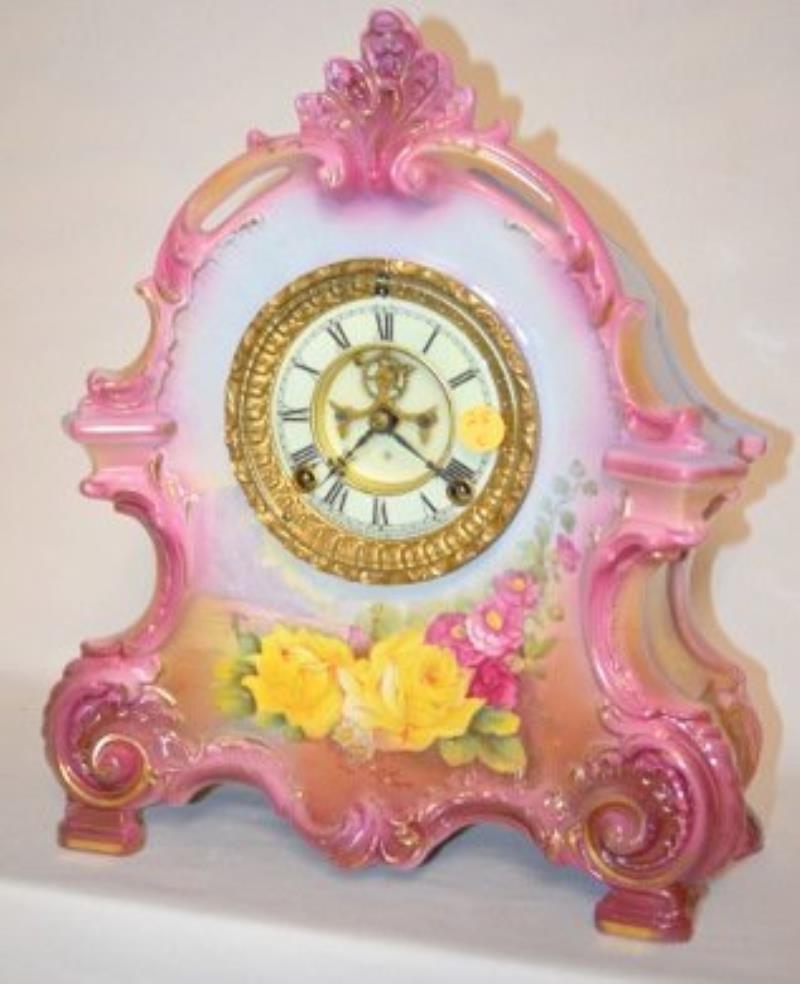 Ansonia Royal Bonn La Bretagne China Clock