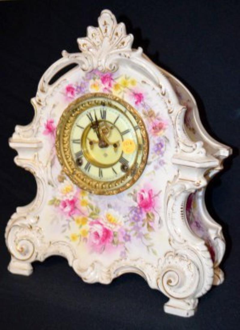 Ansonia Royal Bonn La Bretagne China Clock