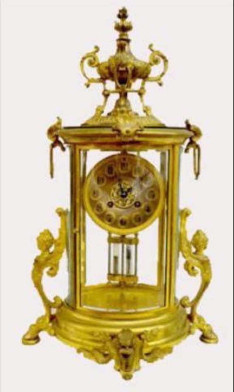 French Oval T&S Crystal Regulator Clock