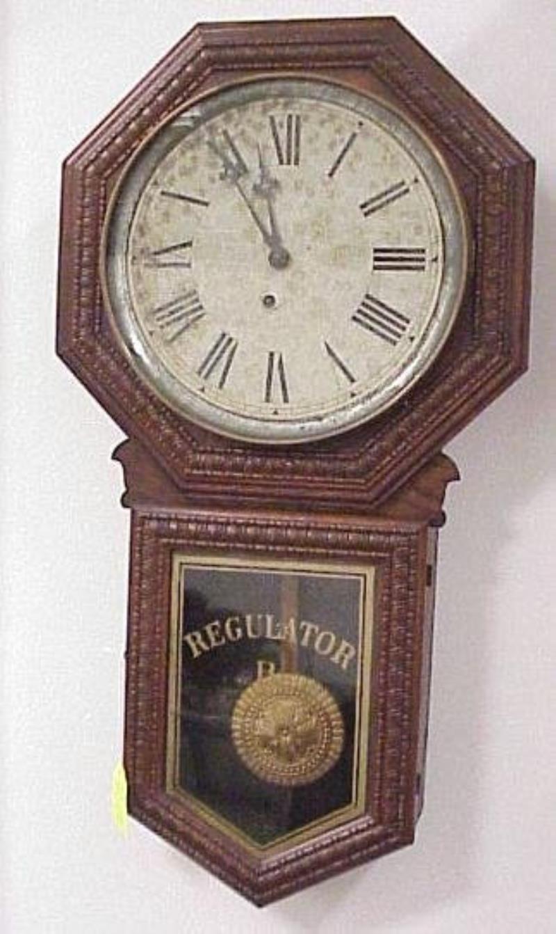 Ingraham, Oak, Lone Drop Schoolhouse Clock