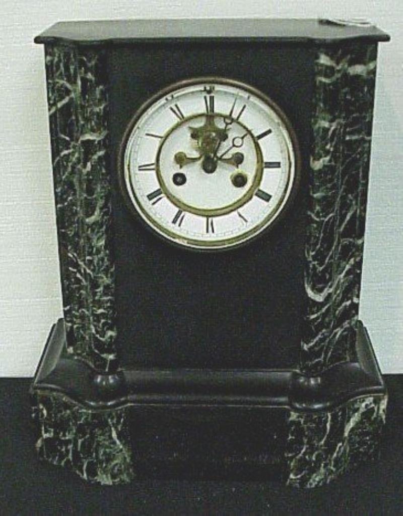 French Mantle Clock-Open Escapement-Stone & Marble