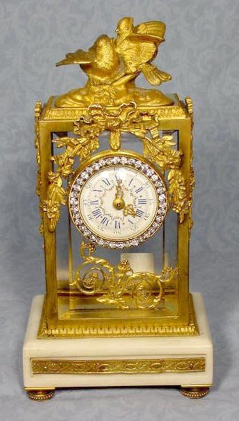 Dora Bronze and Marble Clock