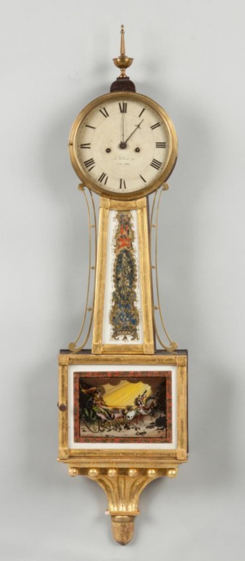 Rare Aaron Willard Jr. Striking Banjo Clock