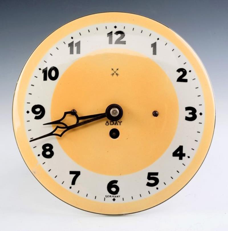 A HAMBURG AMERICAN ART DECO EIGHT DAY KITCHEN CLOCK