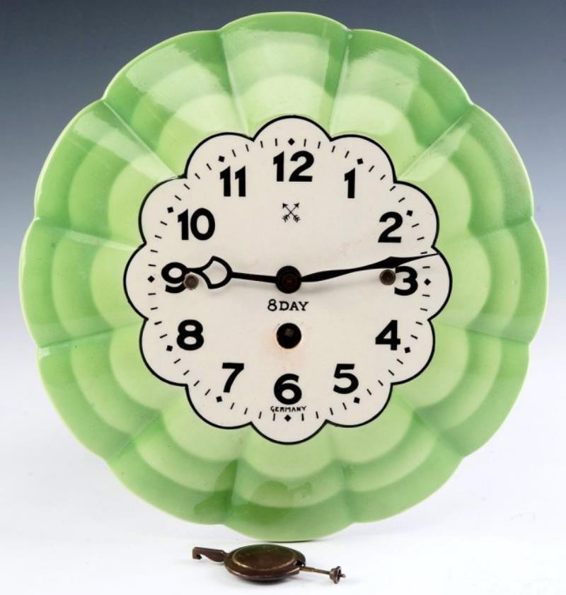 A HAMBURG AMERICAN ART DECO EIGHT DAY KITCHEN CLOCK