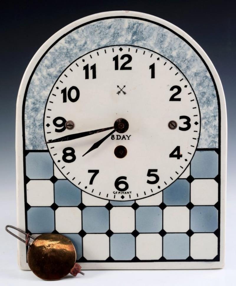 A HAMBURG AMERICAN ART DECO EIGHT DAY KITCHEN CLOCK