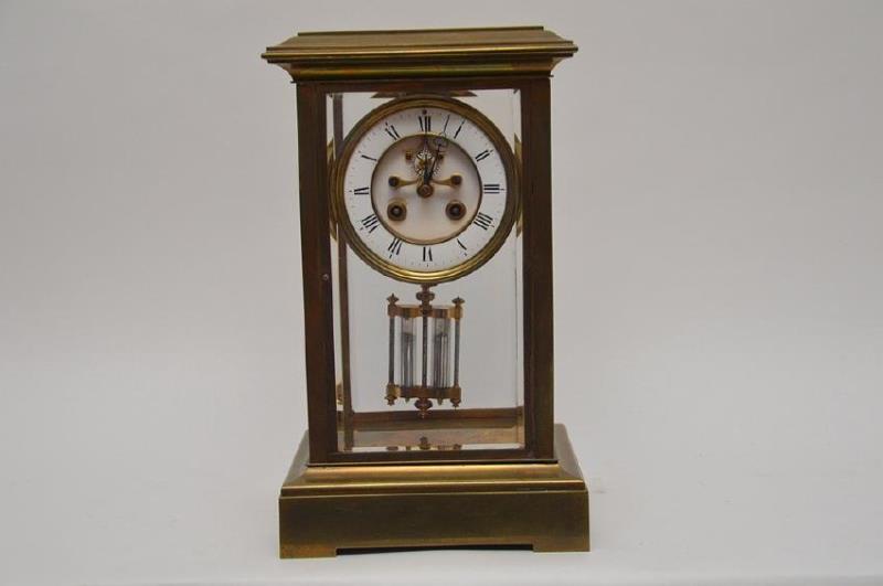 Bronze & Crystal Regulator Clock with mercury bob