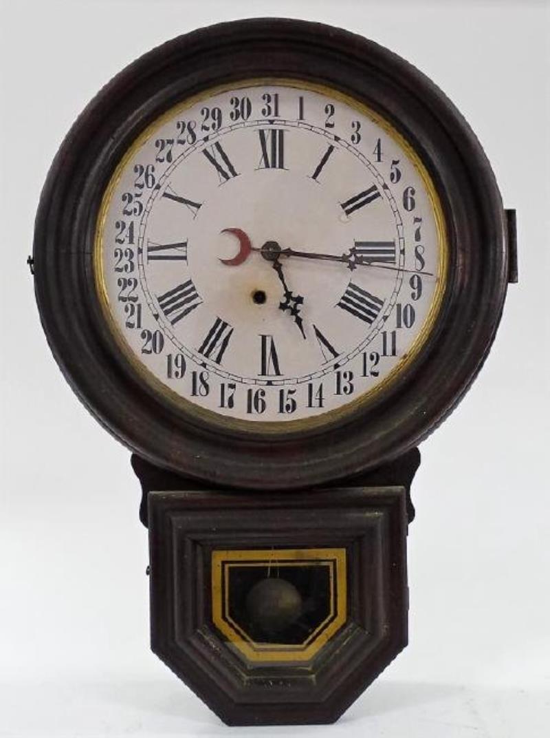 Late 19th century American calendar wall clock