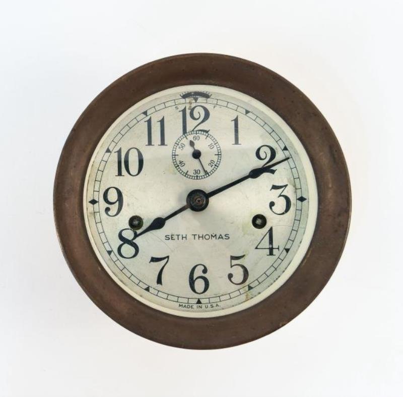 SETH THOMAS BRASS SHIPS DECK CLOCK