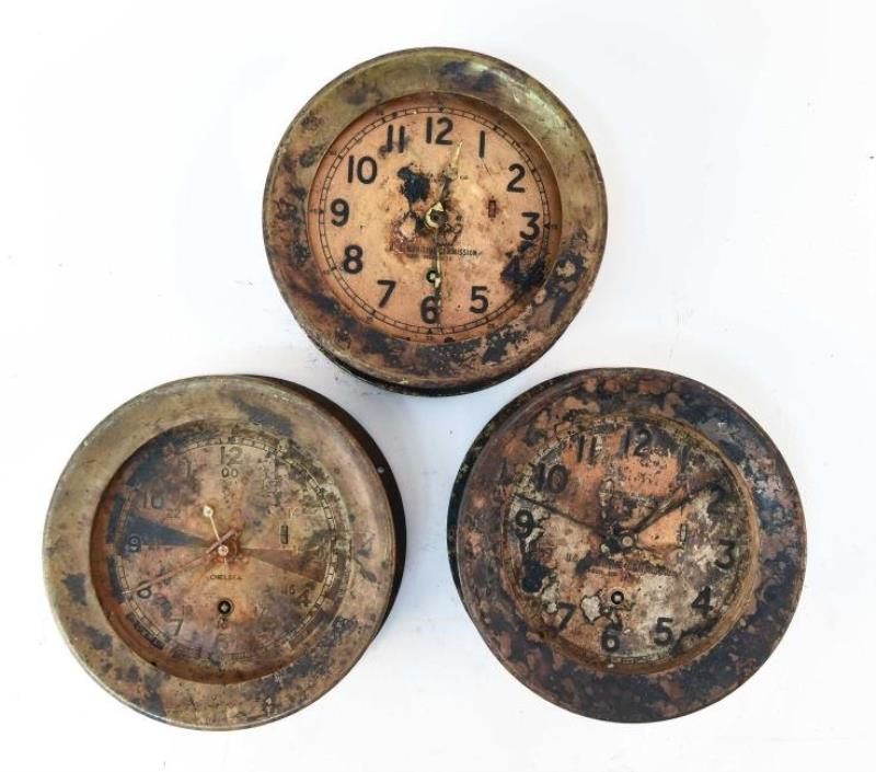 (3) CHELSEA WWII SHIPS CLOCKS