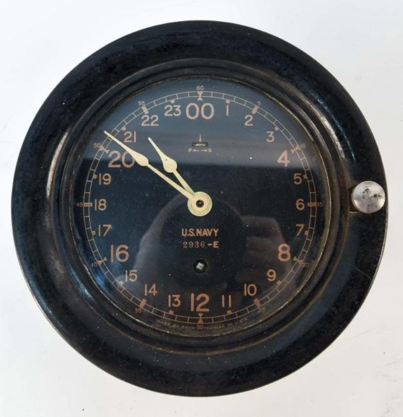 SETH THOMAS WWII US NAVY SHIPS DECK CLOCK