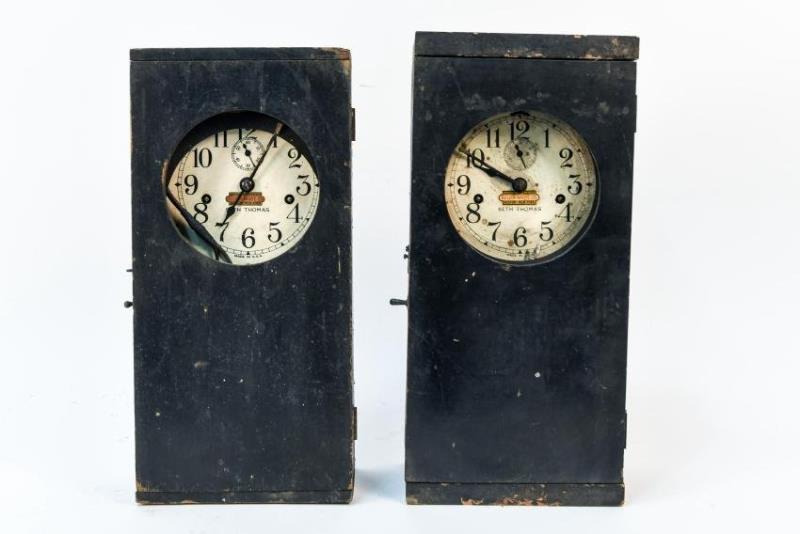 (2) SETH THOMAS KELVIN WHITE SHIPS CLOCKS