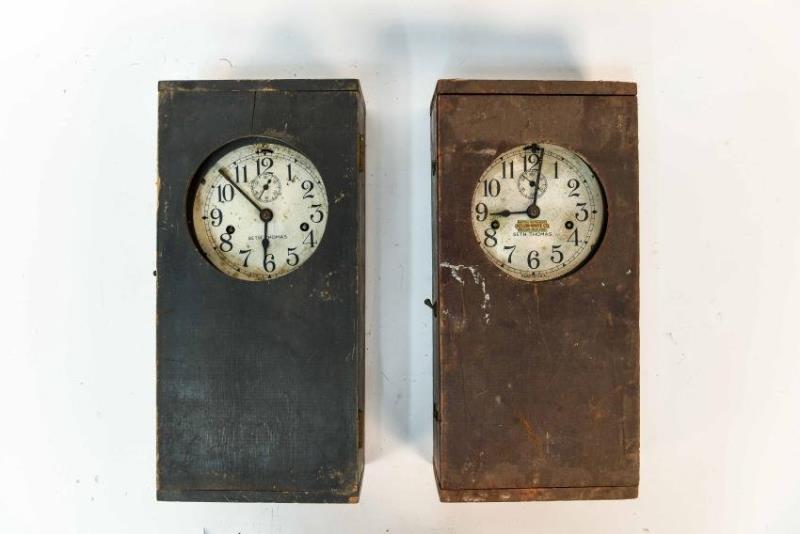 (2) SETH THOMAS KELVIN WHITE SHIPS CLOCKS