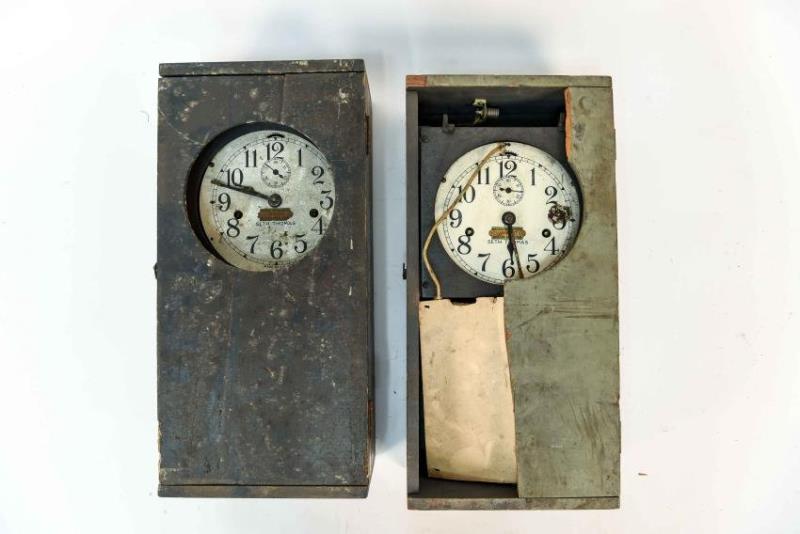 (2) SETH THOMAS KELVIN WHITE SHIPS CLOCKS