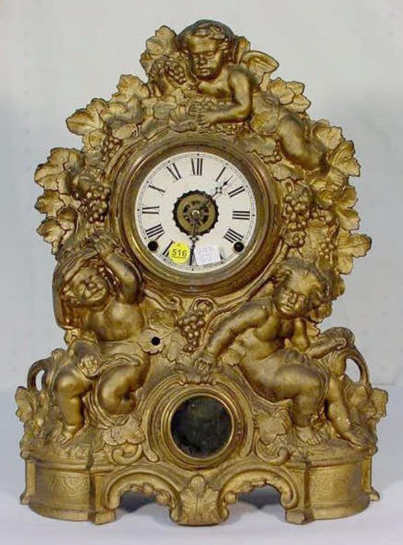 Muller Iron Front Bacchus Shelf Clock